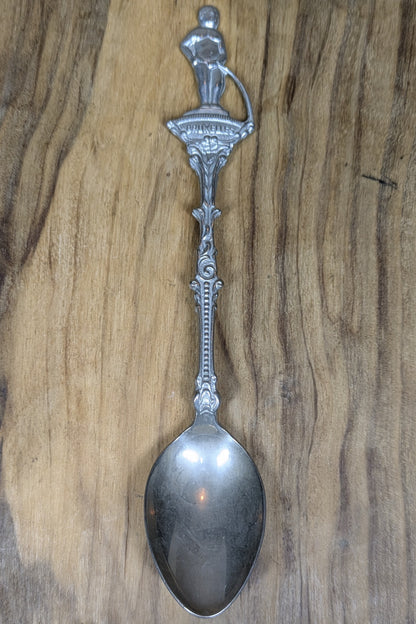 Bruxelles Mannekan Pis Spoon - Tested Silverplate - Belgian Souvenir Spoon