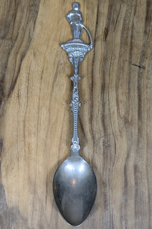 Bruxelles Mannekan Pis Spoon - Tested Silverplate - Belgian Souvenir Spoon