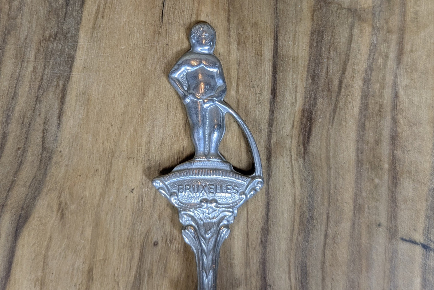 Bruxelles Mannekan Pis Spoon - Tested Silverplate - Belgian Souvenir Spoon