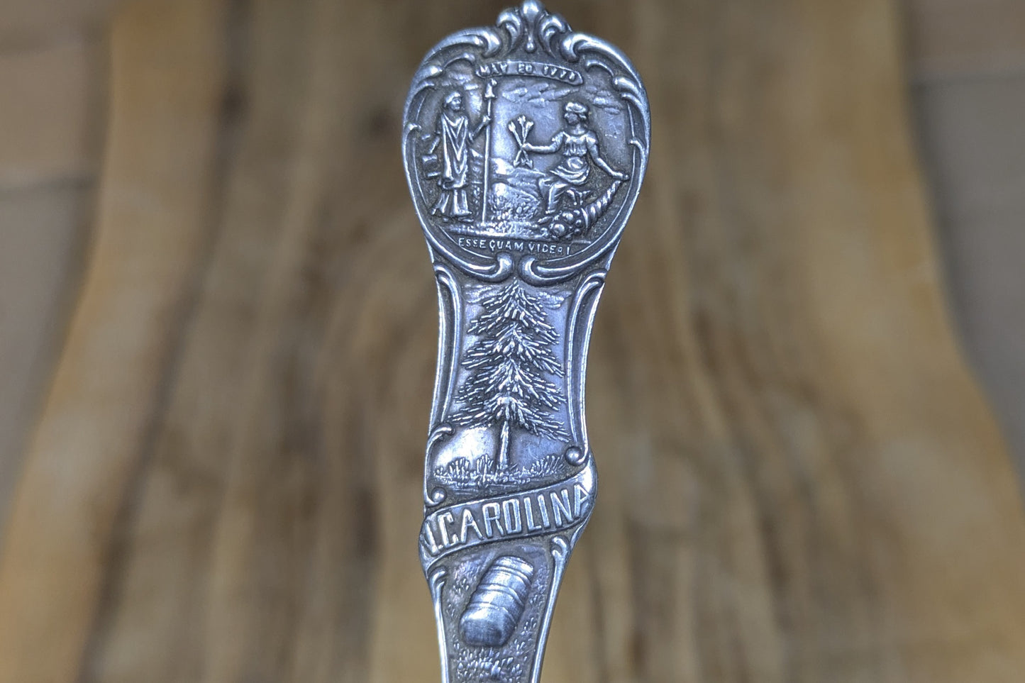 Sterling Silver North Carolina Souvenir Spoon - Stamped and Tested Sterling Silver - Mecklenburg Declaration of Independence