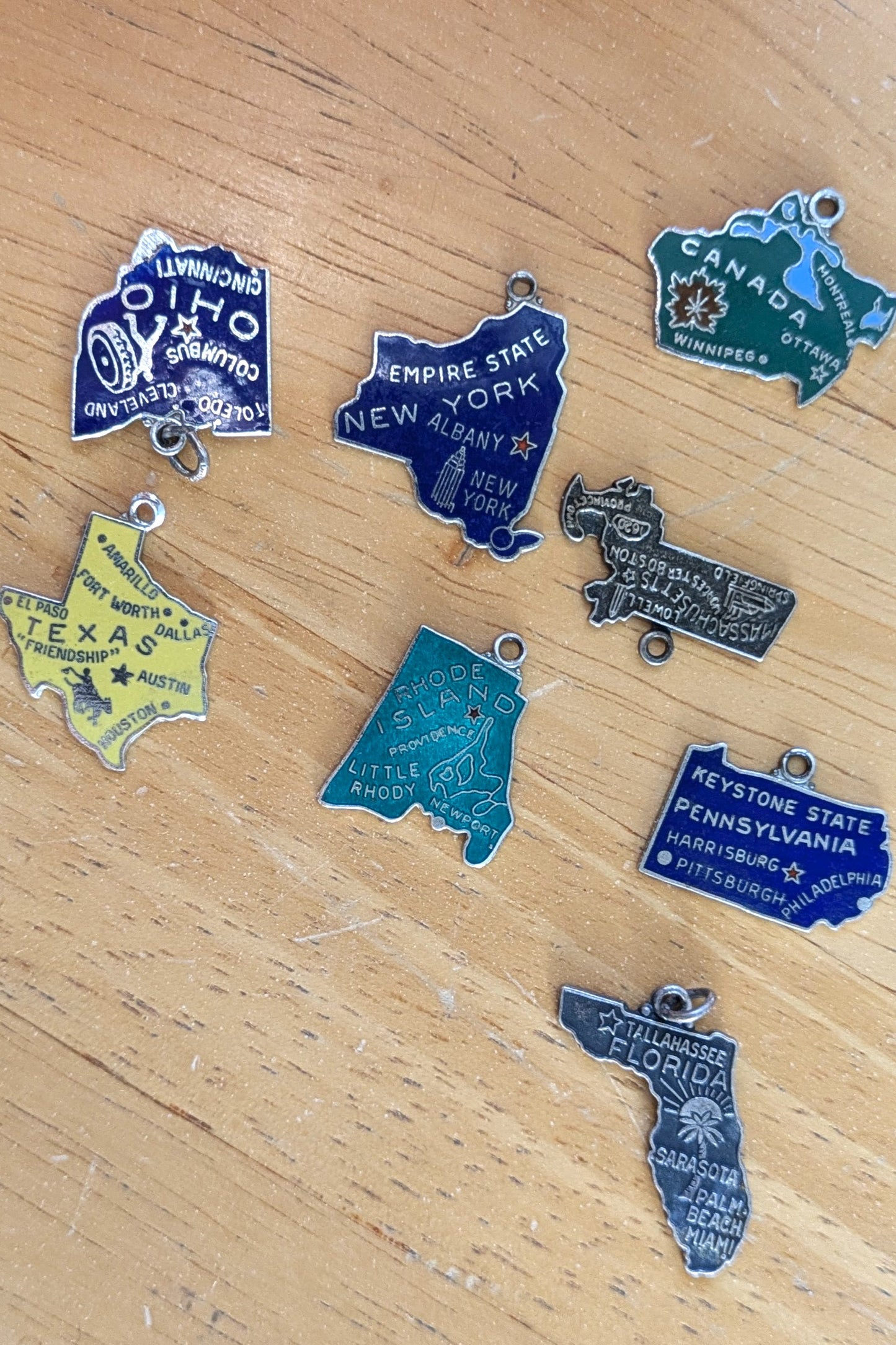 Lot of Sterling Silver State Map Charms! - Choose by Charm - Stamped and Tested Sterling - Multiple Manufacturers