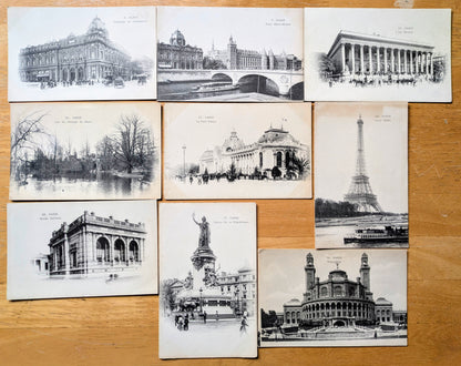 Antique Tour of Paris Black and White Postcards - 19 Famous Parisian Sights to Choose From! - Vintage 1900s Paris Postcards