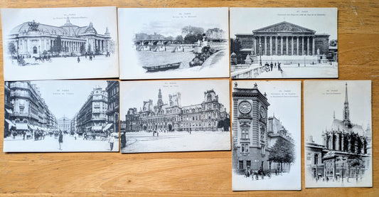 Antique Tour of Paris Black and White Postcards - 19 Famous Parisian Sights to Choose From! - Vintage 1900s Paris Postcards