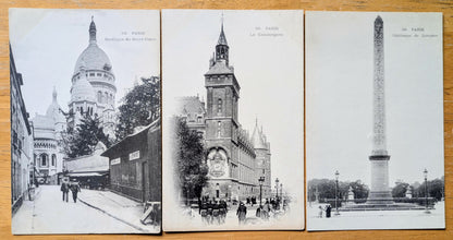 Antique Tour of Paris Black and White Postcards - 19 Famous Parisian Sights to Choose From! - Vintage 1900s Paris Postcards