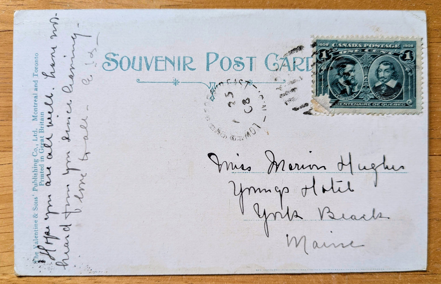 1908 The Lake, Public Gardens, Halifax Nova Scotia Canada Postcard - Valentine & Sons - Antique Color Lithograph N. S. Canadian Postcard