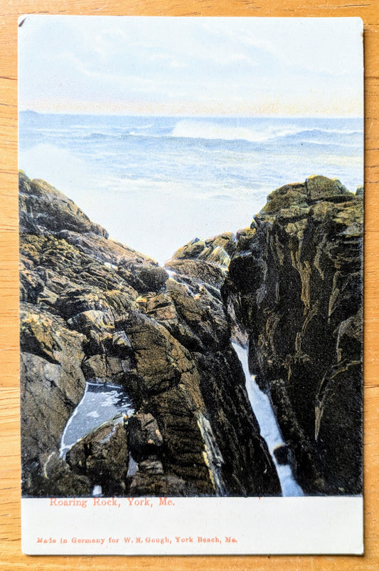 1900s Roaring Rock York Beach Maine Postcard - Made in Germany - Antique Chromo Lithograph York ME Postcard