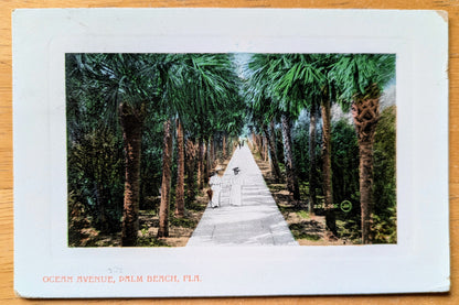 1911 Ocean Avenue, Palm Beach, Florida Postcard - Valentine & Sons - Antique Color Lithograph Palm Beach FL Postcard