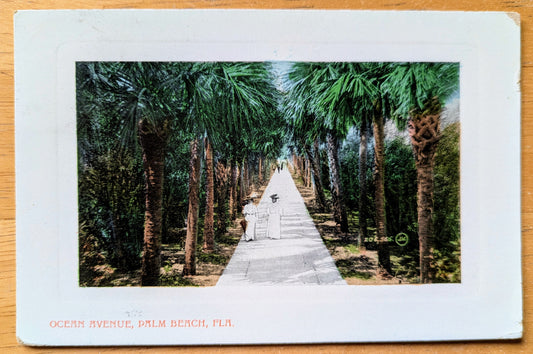 1911 Ocean Avenue, Palm Beach, Florida Postcard - Valentine & Sons - Antique Color Lithograph Palm Beach FL Postcard