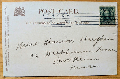 1908 Cornell University Birds Eye View of Campus NY Postcard - Ithaca New York - Antique Color Lithograph Cornell University Postcard