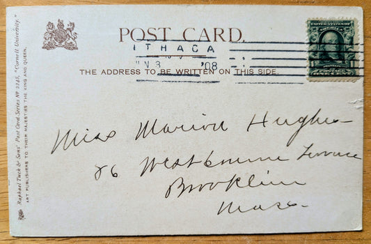 1908 Cornell University Birds Eye View of Campus NY Postcard - Ithaca New York - Antique Color Lithograph Cornell University Postcard