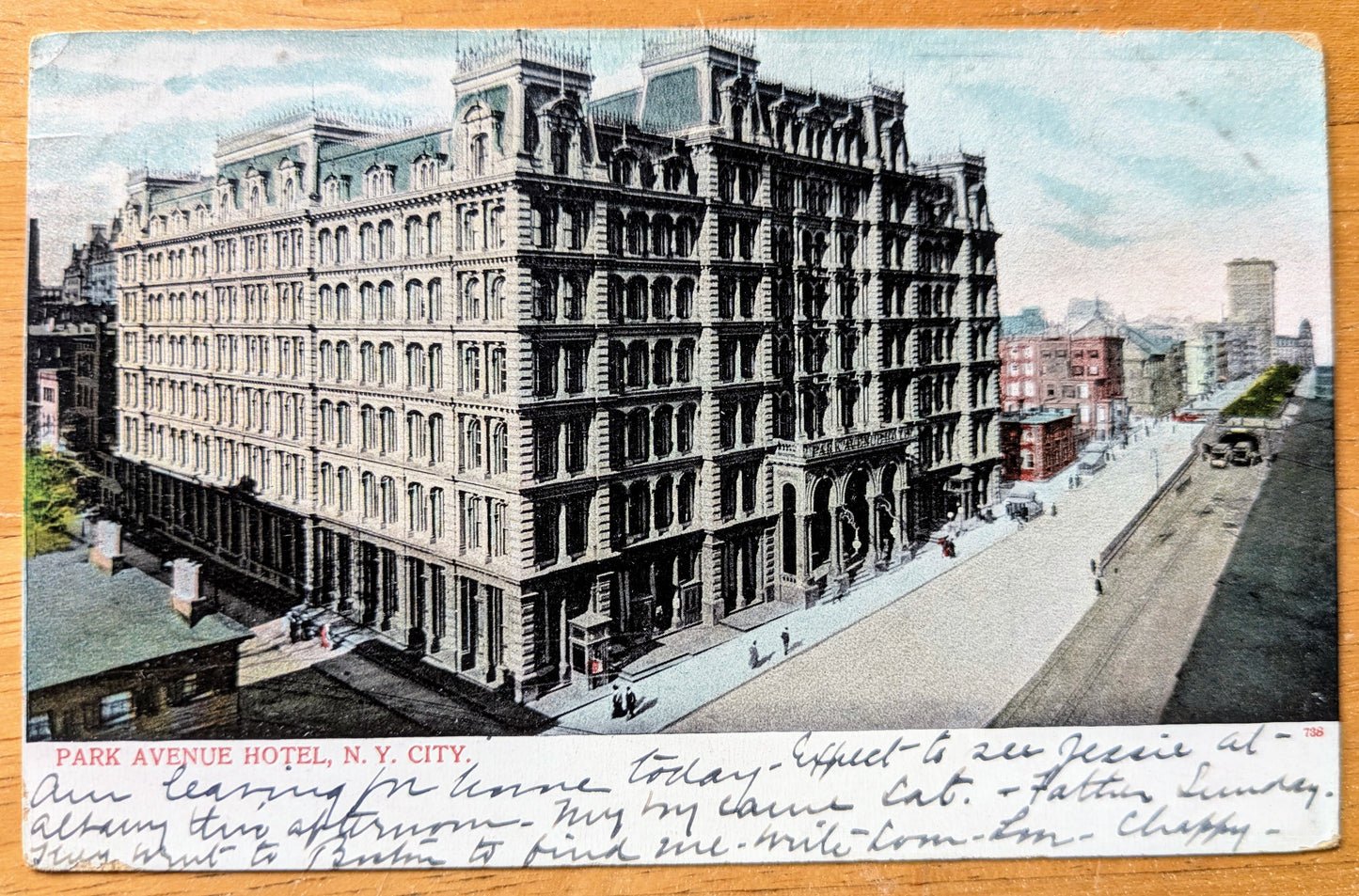 1906 Park Avenue Hotel New York City Postcard - Made in Germany - Antique Color Lithograph Park Ave Hotel NY Postcard