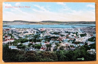 1900s Montreal from Mount Royal Canada Postcard - Valentine & Sons - Antique Color Lithograph Montreal Canadian Postcard