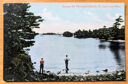 1900s Among the Thousand Islands, St. Lawrence River Canada Postcard - Valentine & Sons - Antique Color Lithograph 1000 Islands Canadian Postcard