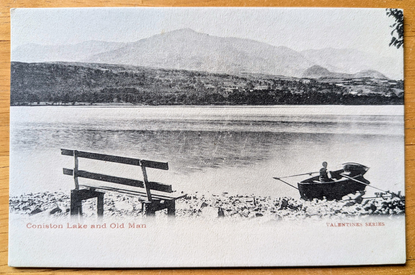 1910s Coniston Lake and Old Man Scotland Postcard - Valentines Series - Antique Coniston Scottish Black and White Postcard