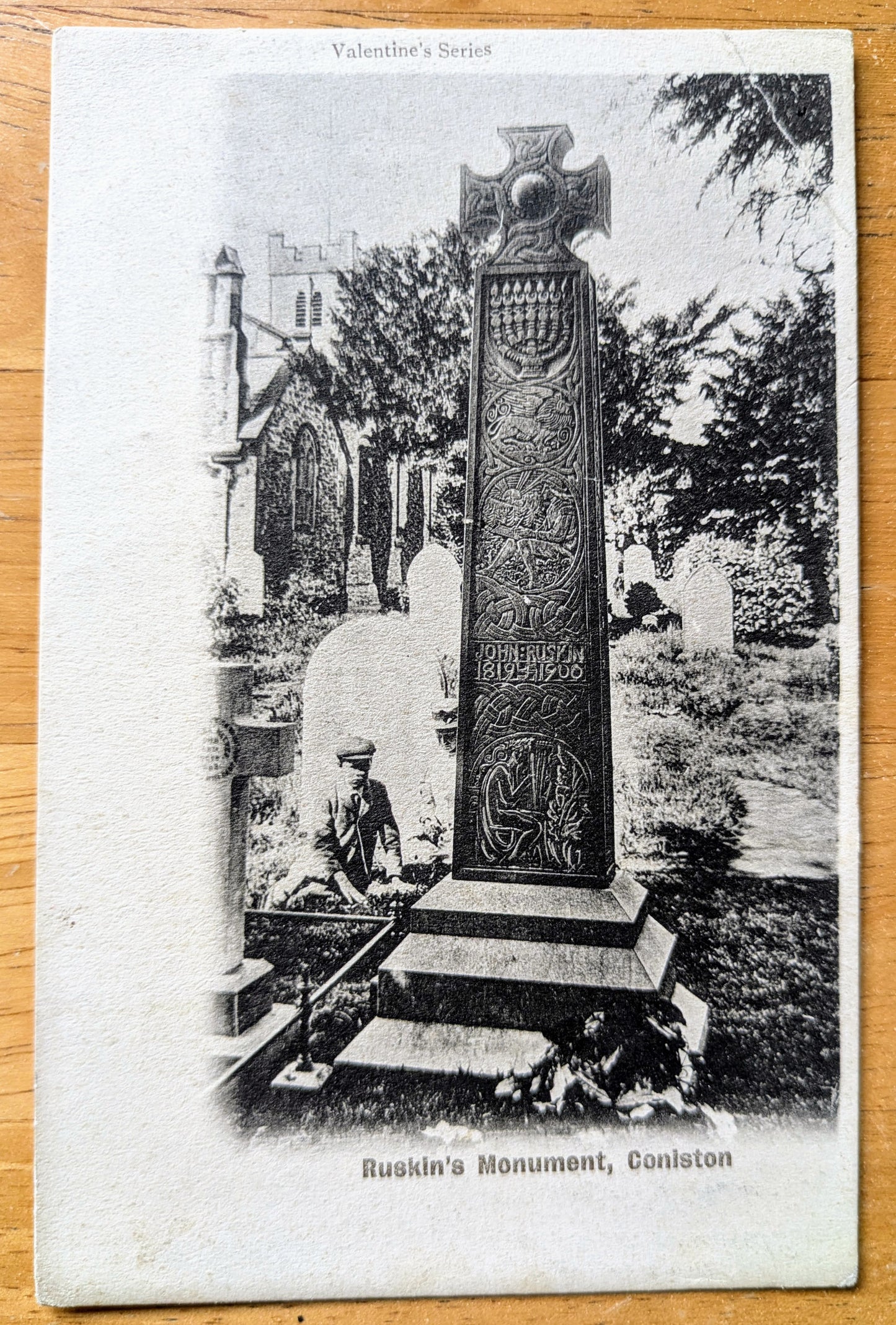 1900s Ruskin's Monument Coniston Scotland Postcard - Valentines Series - Antique Coniston Scottish Black and White Postcard