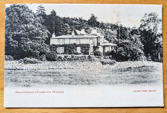1910s Brantwood (Ruskin's Home) Coniston Scotland Postcard - Valentines Series - Antique Brantwood Scottish Black and White Postcard