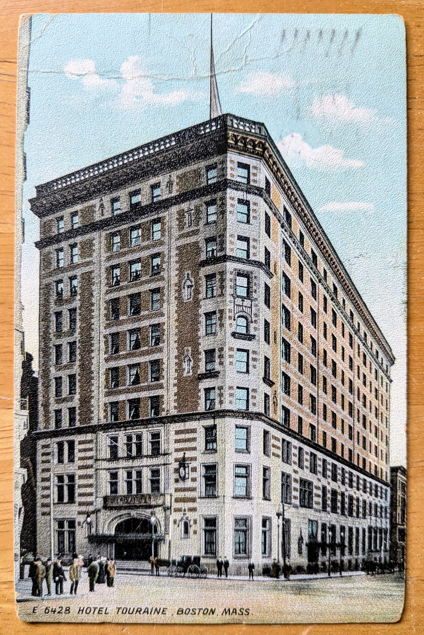 1908 Hotel Touraine, Boston Massachusetts Postcard - Vintage Boston Hotel - Antique Chromo Lithograph Boston MA Postcard