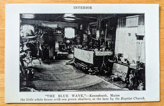 1900s The Blue Wave Kennebunk Maine Interior Postcard - Interior Photograph - Antique Kennebunk ME Photograph Postcard