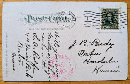 1908 Old State House, Boston, Massachusetts Postcard - Souvenir Post Card Co. - Antique Chromo Lithograph Boston MA Postcard