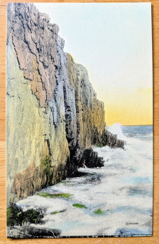 1920s Handcolored Bald Head Cliff Ogunquit Maine Postcard - Antique Hand Colored Ogunquit Beach ME Postcard