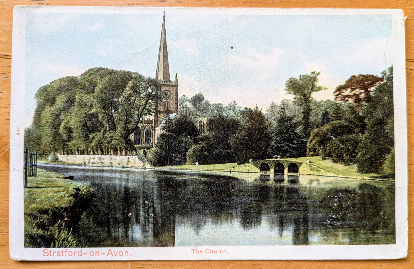 1910s Stratford-on-Avon, England Church Postcard - Peacock Brand Postcard - Antique Stratford on Avon English Postcard