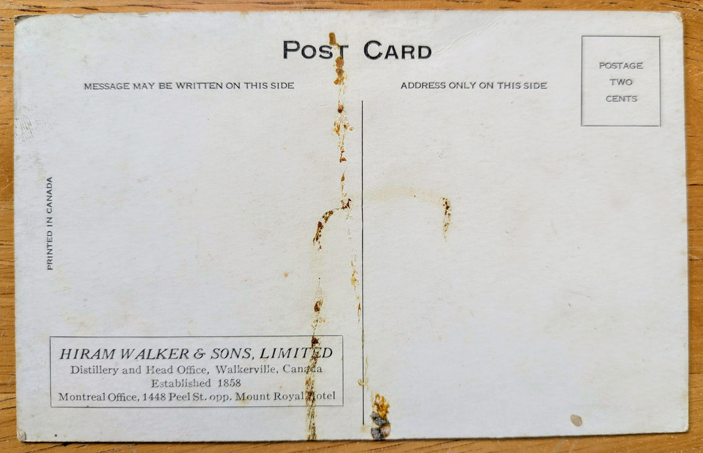 1930s Should Old Acquaintance Be Forgot Liquor Advertisement Postcard - H. Walker & Sons Ad - Antique Post-Prohibition Alcohol Postcard