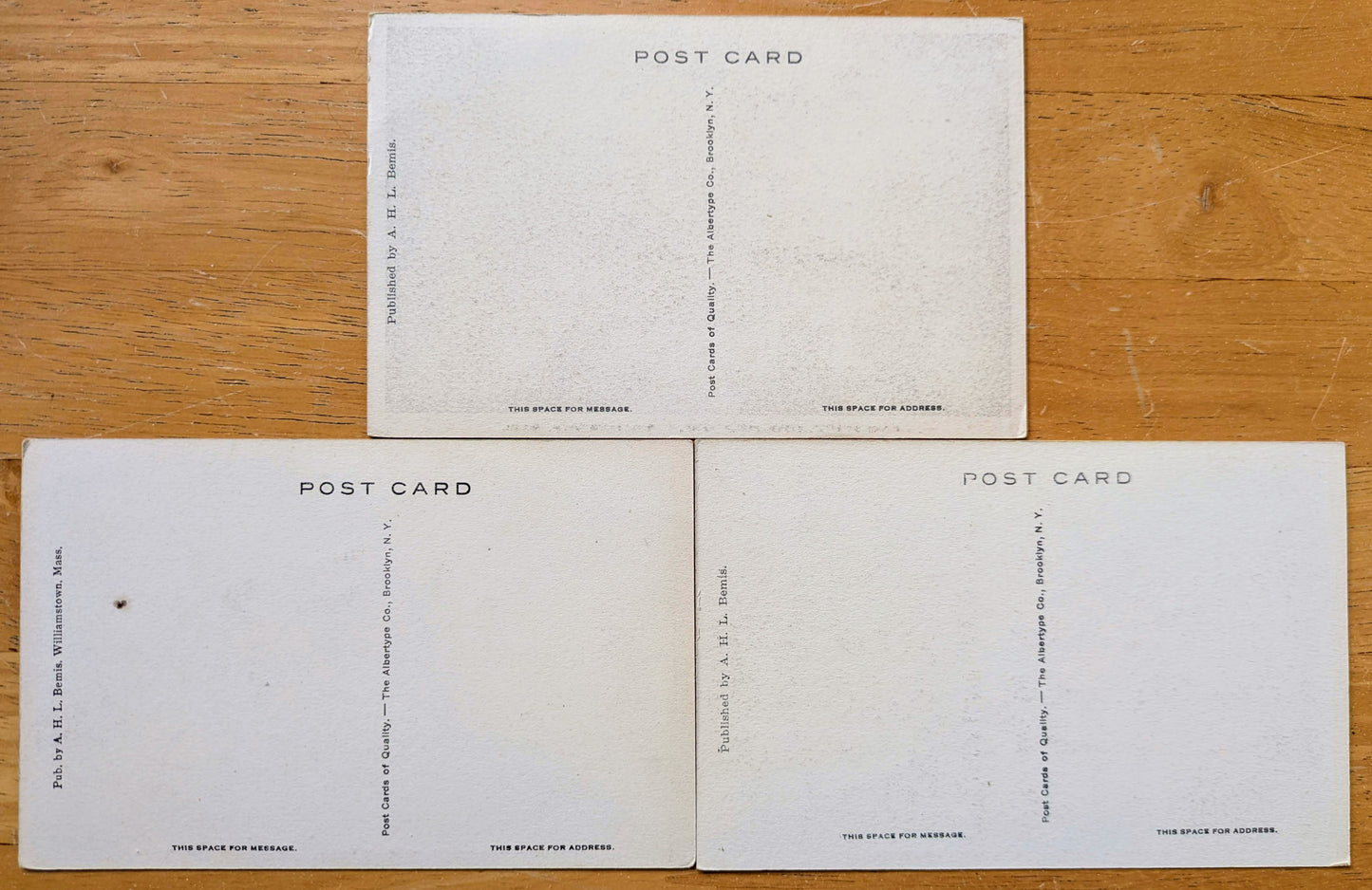 Lot of 3 1920s Williamstown Massachusetts Black and White Postcards - Albertype Co. - Antique B+W Photograph Williamstown MA Postcards