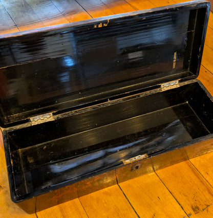 Antique Japanese Leaf Design Jewelry Box - Trinket Box - Treasure Chest - Made in Japan - Slight Paint Chipping