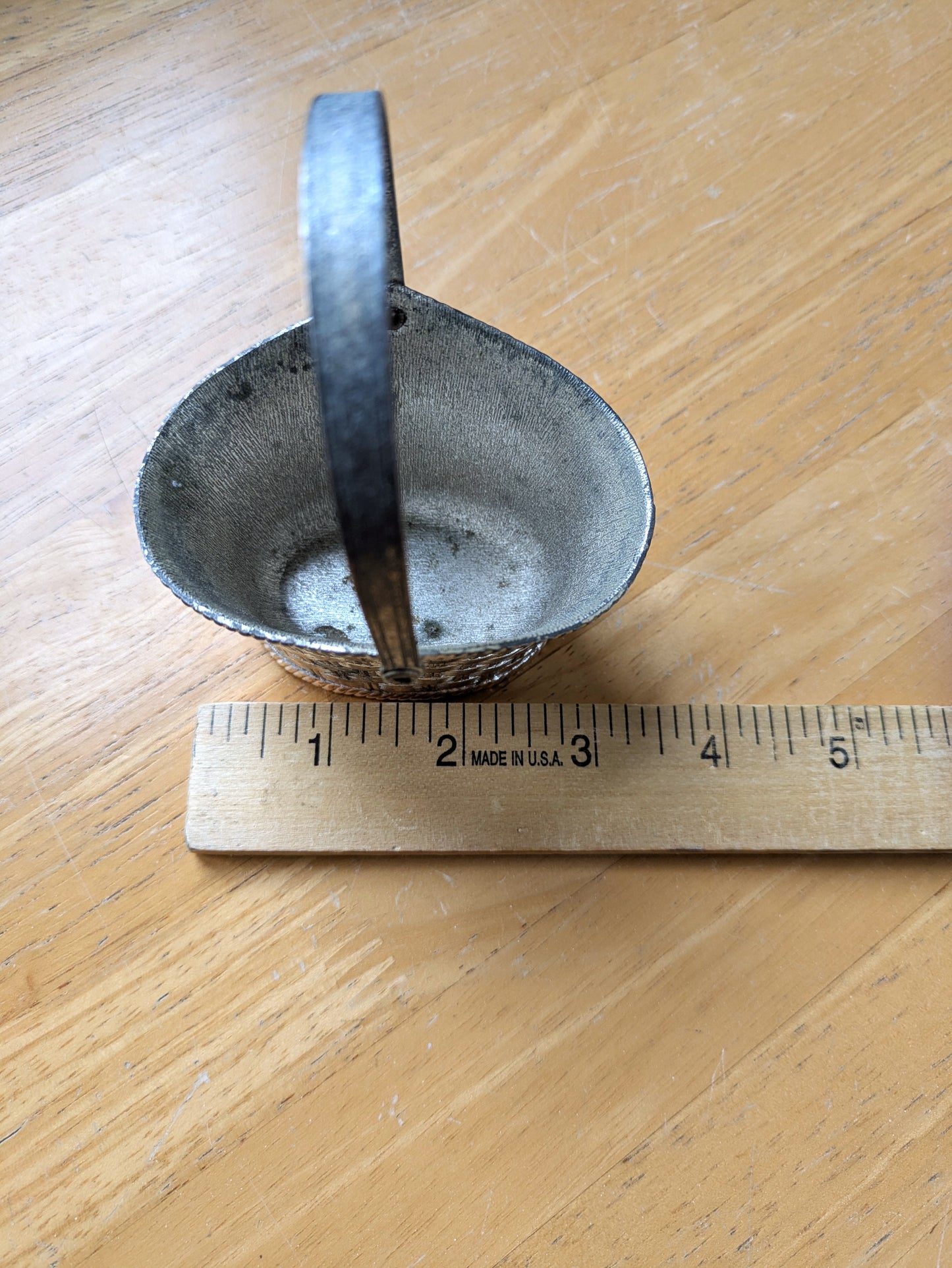 Raimond Silver Plated Woven Basket - Trinket Basket - Accessory Holder - Measurements Seen in Photos