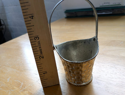 Raimond Silver Plated Woven Basket - Trinket Basket - Accessory Holder - Measurements Seen in Photos