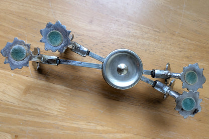 Vintage Brass Extendable Potholder - Brass Trivet - Plume Design - Mottahedeh - Dinner Parties - Measurements Seen in Photos