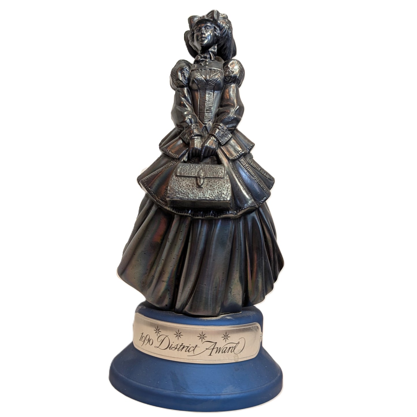 1990 Avon District Award Recruiting - Presidents Club Mrs. Albee Silver Tone Figurine