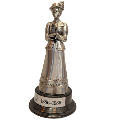 100th Anniversary 1986 Avon District Award Sales 8.5" SilverToned Mrs Albee Figurine