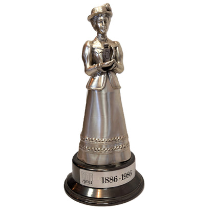 100th Anniversary 1986 Avon District Award Sales 8.5" SilverToned Mrs Albee Figurine