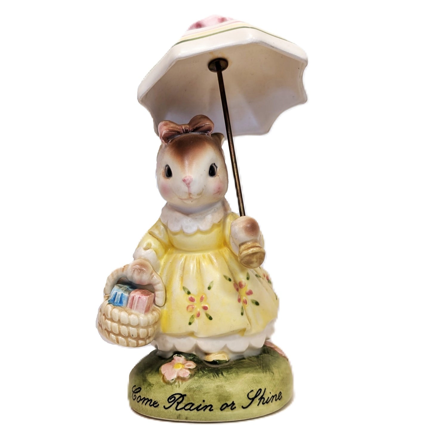 Exclusive 1983 Porcelain "Rain or Shine" Cherished Moments Avon Bunny Rabbit Figurine