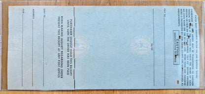 1957 U.S. Postal Service Money Order Check - North Salem NH Stamp - Full Check and Receipt - 1957 Salem New Hampshire Post Office Check