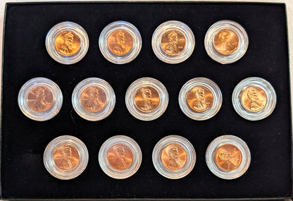 2002-2008 Lincoln Pennies Box D Mint Mark - D Mint Lincoln Pennies 2002-2008 13 Pc box Set