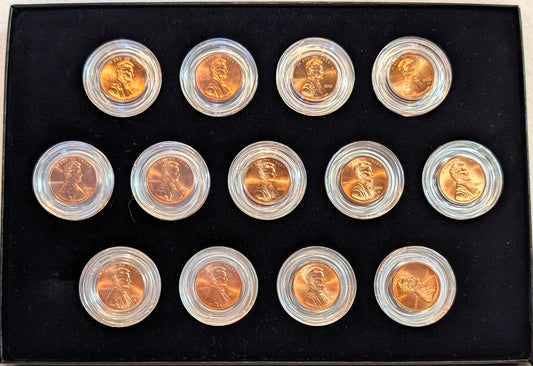 2002-2008 Lincoln Pennies Box D Mint Mark - D Mint Lincoln Pennies 2002-2008 13 Pc box Set