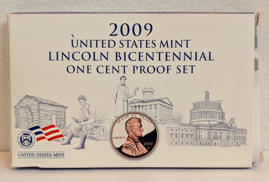 2009 United States Mint Lincoln Bicentennial One Cent Proof Set - Lincoln 200th Anniversary 2009 One Cent Proof Set