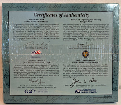 2006 United States Mint Benjamin Franklin Coin & Chronicles Set - Commemorative 2006 U.S. Mint Benjamin Franklin Sealed Set