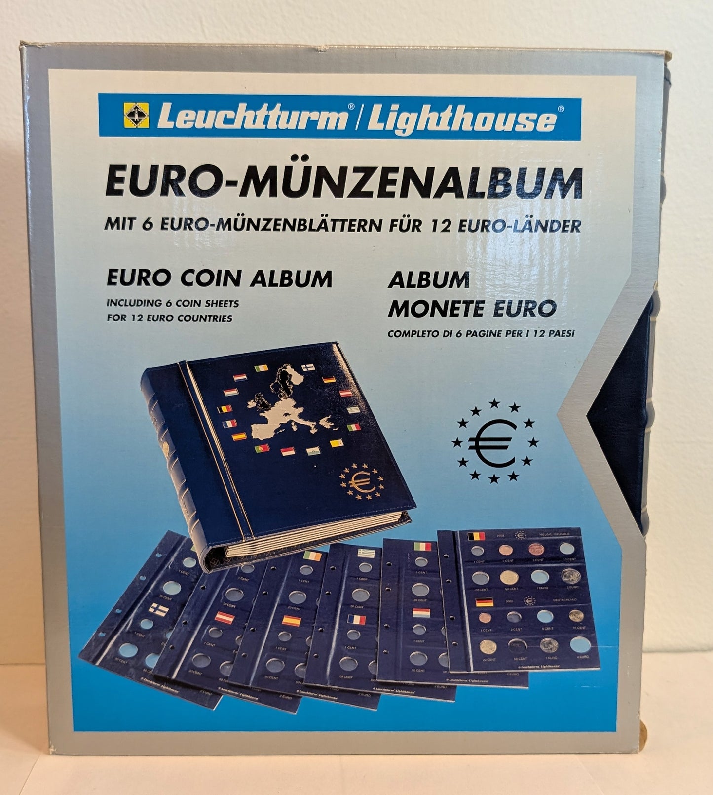 Lighthouse Euro Coin Album Partially Completed - Partially Completed Lighthouse Euro Ringbinder