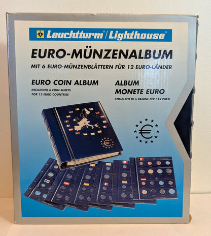 Lighthouse Euro Coin Album Partially Completed - Partially Completed Lighthouse Euro Ringbinder