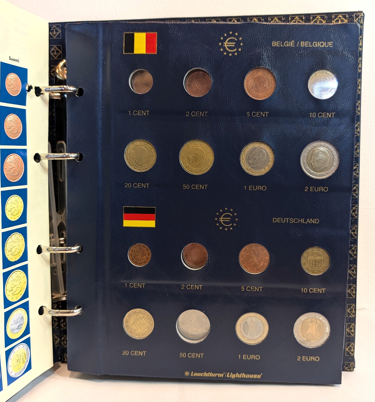 Lighthouse Euro Coin Album Partially Completed - Partially Completed Lighthouse Euro Ringbinder