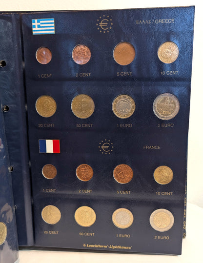 Lighthouse Euro Coin Album Partially Completed - Partially Completed Lighthouse Euro Ringbinder