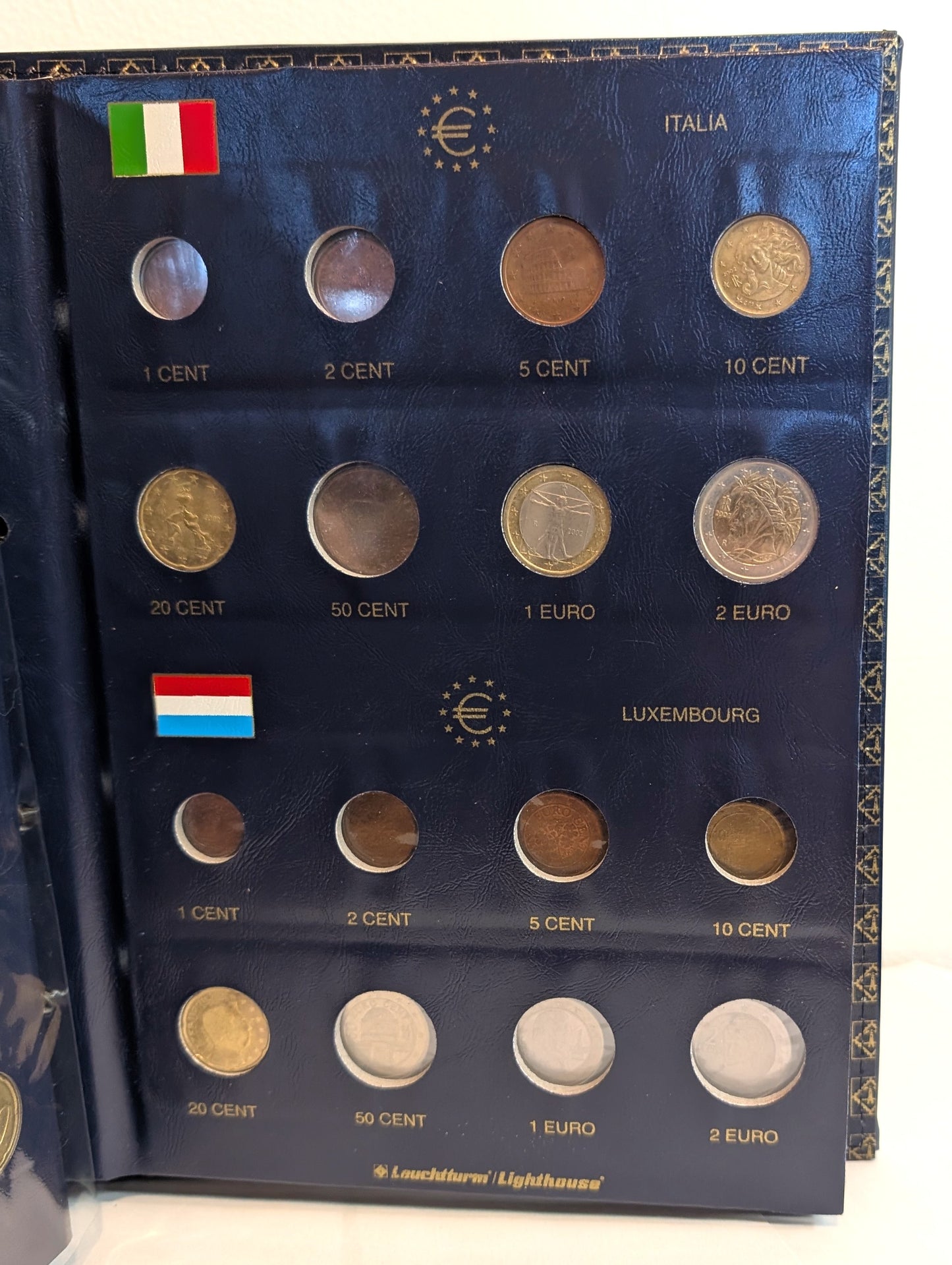 Lighthouse Euro Coin Album Partially Completed - Partially Completed Lighthouse Euro Ringbinder