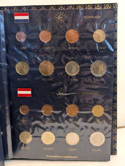 Lighthouse Euro Coin Album Partially Completed - Partially Completed Lighthouse Euro Ringbinder
