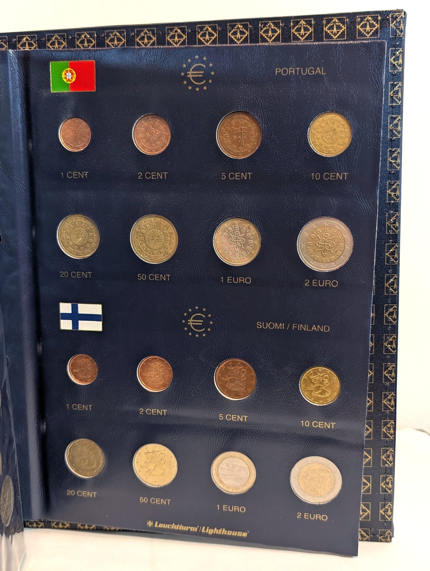 Lighthouse Euro Coin Album Partially Completed - Partially Completed Lighthouse Euro Ringbinder