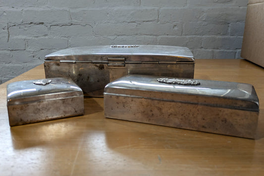 Towle Set of 3 Jewelry Boxes - Trinket Box - Treasure Chest - Small, Medium, Large - Measurements Seen in Photos