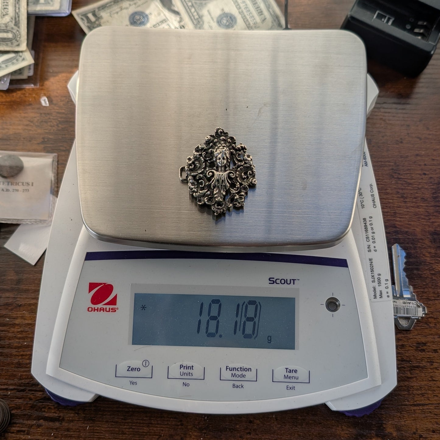 Vintage Sterling Marie Antionette Buckle - Art Nouveau Silver Accessory - 18g 925