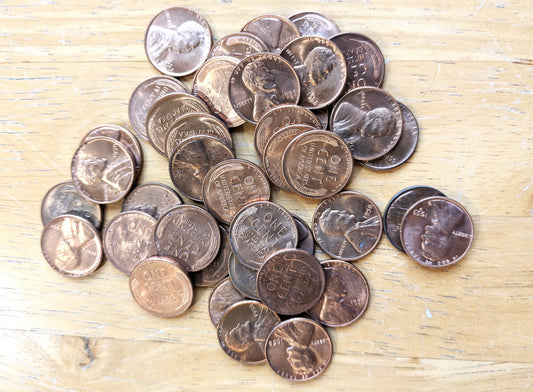BU Wheat Penny Lot! - Qty 40 - Mixed Dates 1953, 55, 58, etc. Mint Marks - Check it out! Great Deal! Lot of Uncirculated Wheat Pennies